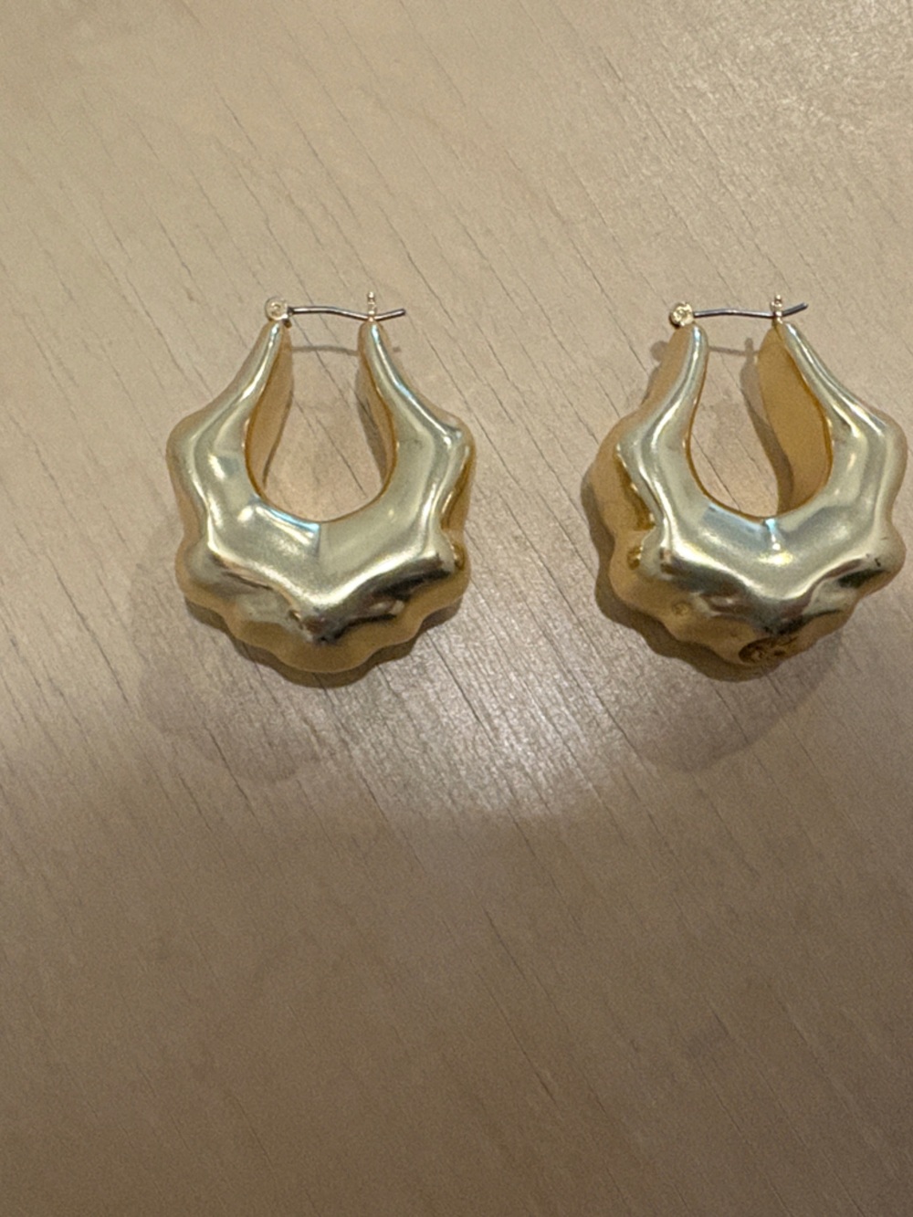 J. Crew Gold Sculpted Hoop Earrings